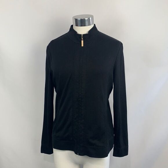 St. John black zip SPA jacket